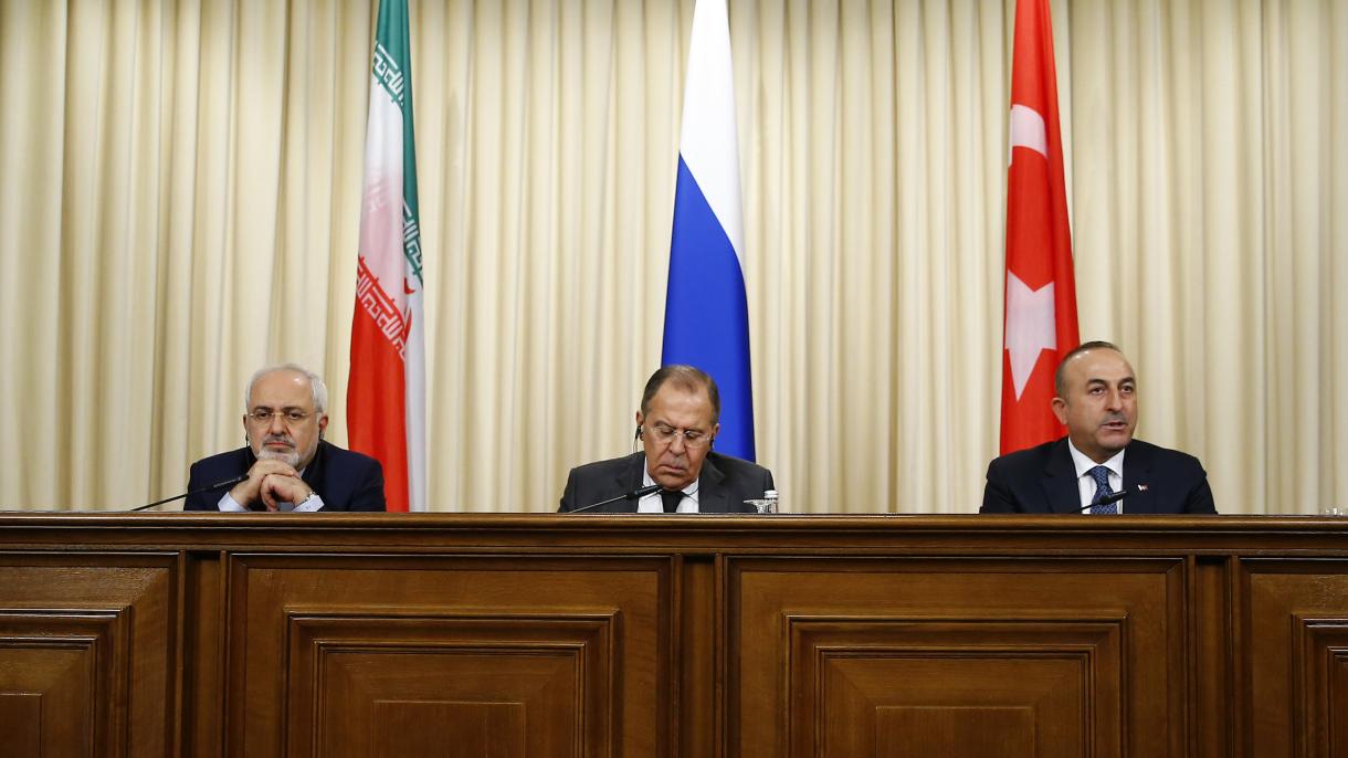 اظهارات وزرای خارجه ترکیه، روسیه و ایران در مسکو در مورد بحران سوریه
