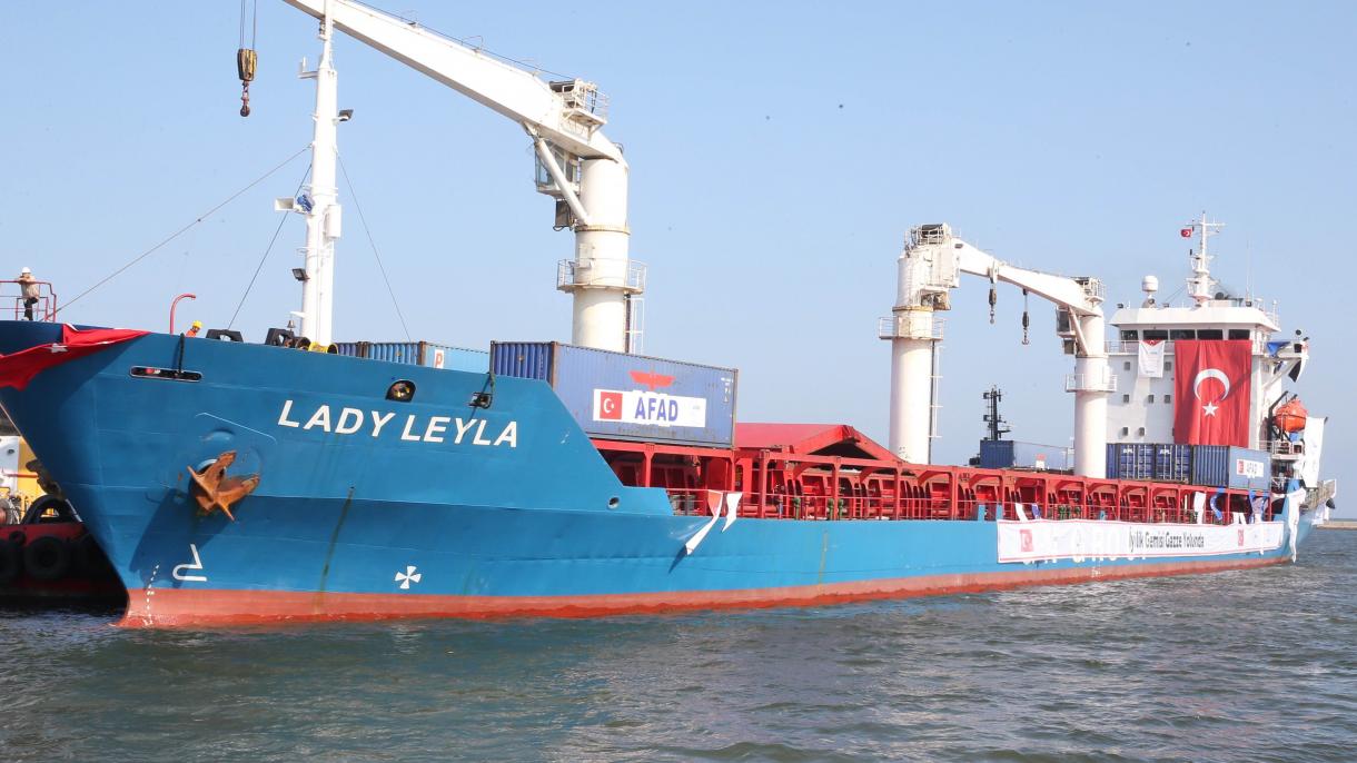 Бродот „Лејди Лејла“ натоварен со хуманитарна помош за Газа вчера отплови од пристаништето во Мерсин