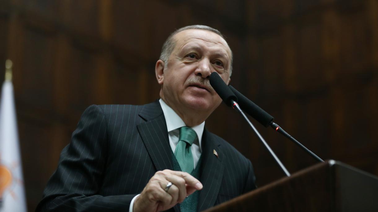 Președintele Erdogan a ținut un discurs la ședința grupului parlamentar al partidului AK