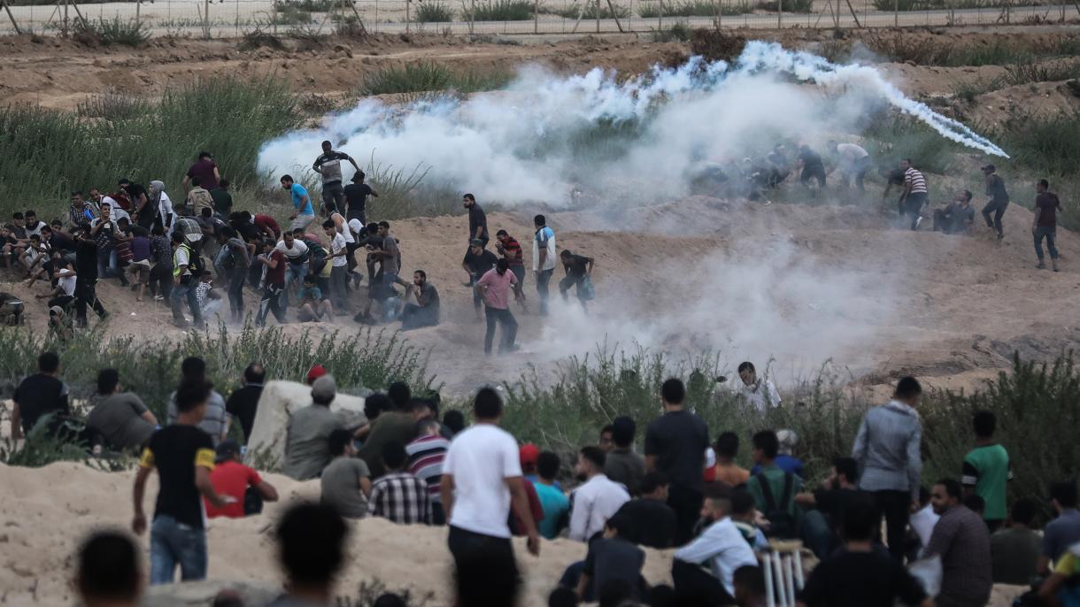 Intervención de los soldados israelíes a los palestinos que protestan la ocupación