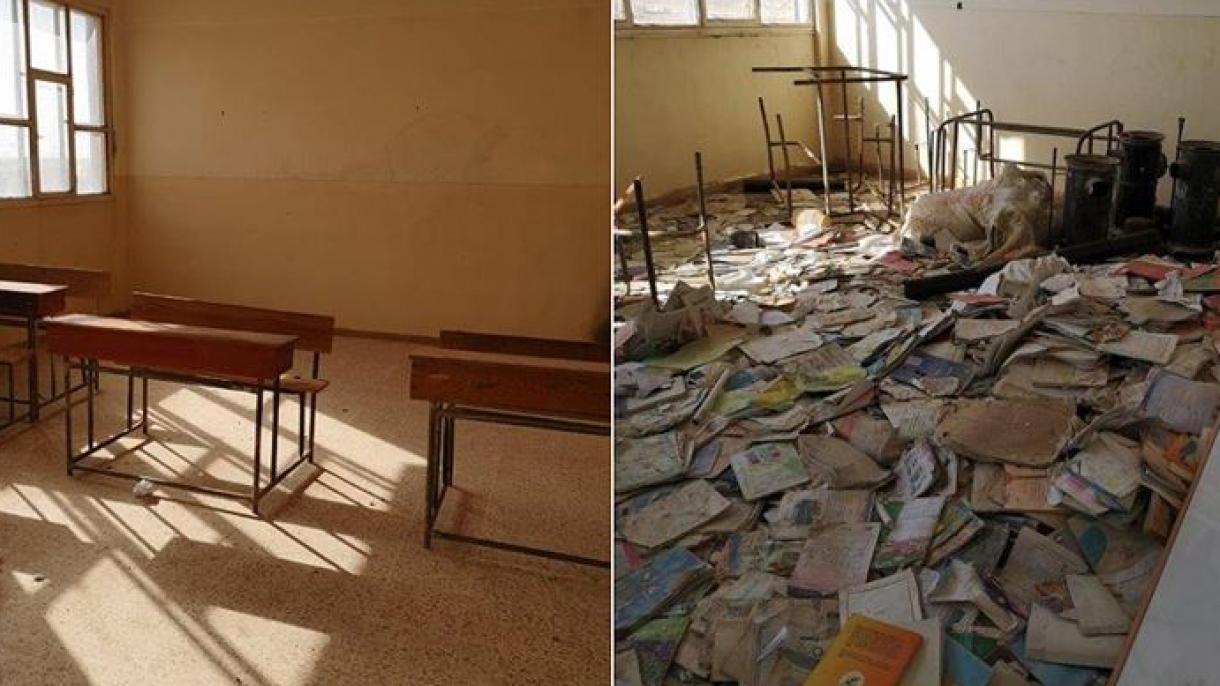 PKK / YPG把拉苏拉因学校变为阵地使其受损严重