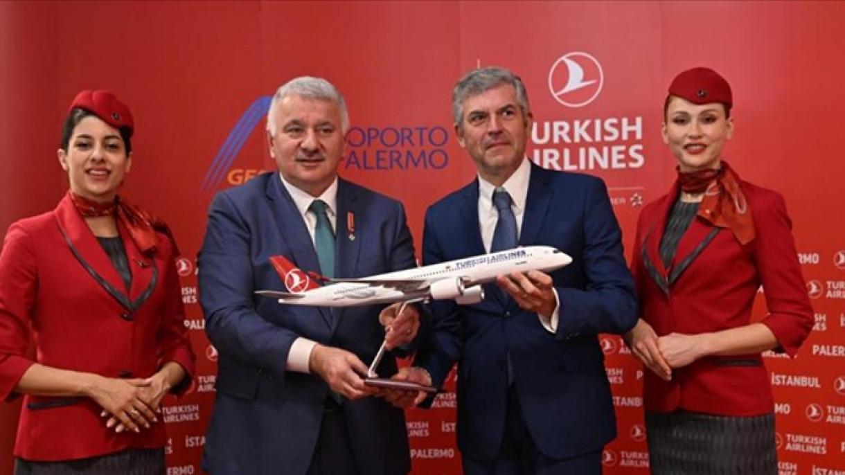 ترکش ایئر لائنز کی استنبول سے  اٹلی کے شہر پالرمو کے لیے براہ راست پروازوں کا آغاز