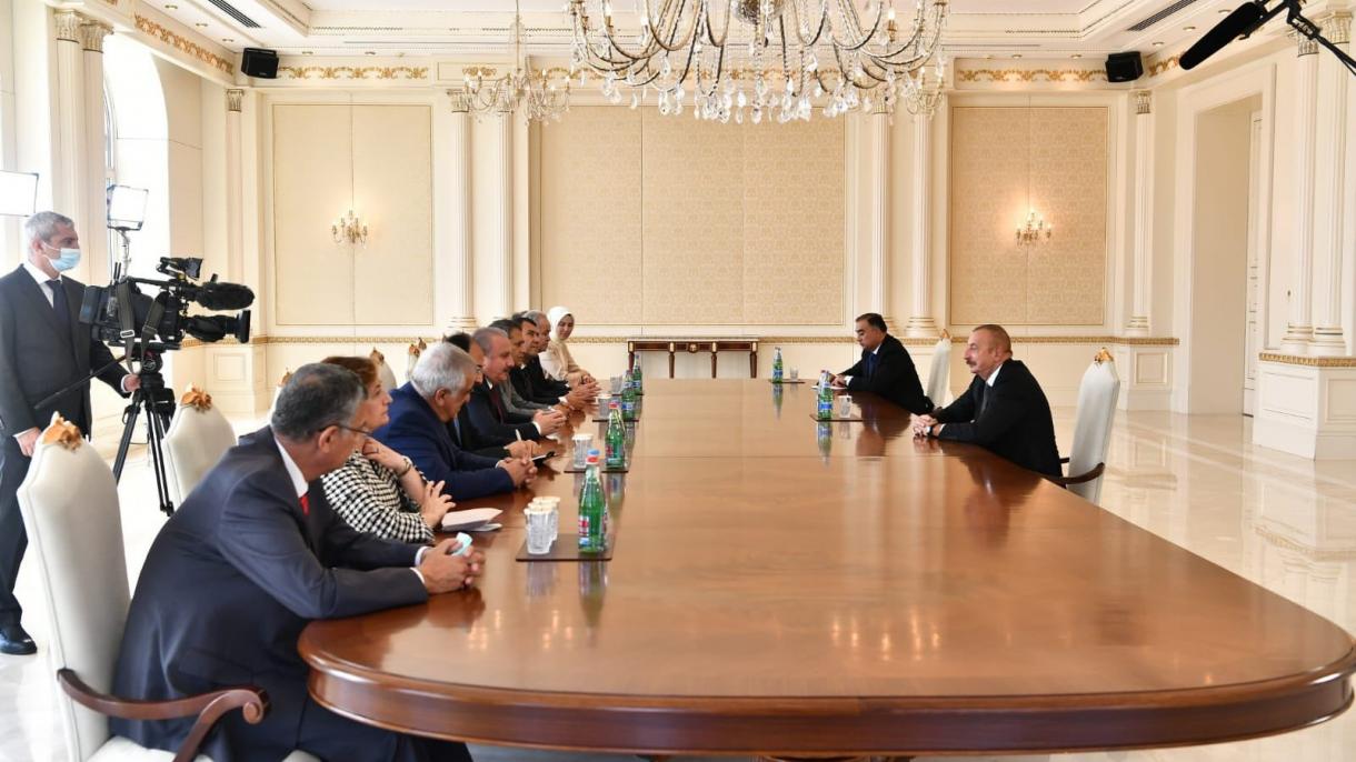 TBMM-niň Başlygy Şentop, Azerbaýjanyň Prezidenti Aliýew Tarapyndan Kabul Edildi