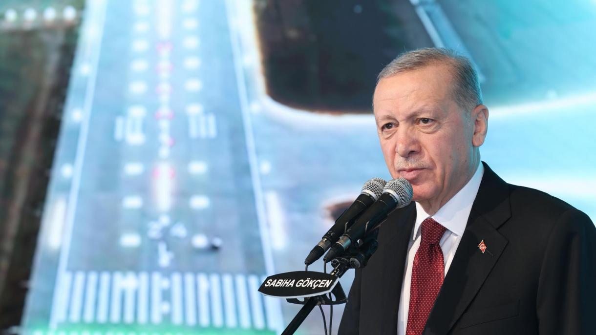 Эрдоган "Сабиха Гөкчен" аэропортунун 2-конуу тилкесинин ачылыш аземинде сөз сүйлөдү