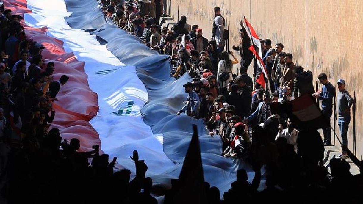 عراق-داکی تظاهرات لاردا اؤلن لرین سایی 556-یا چیخیب