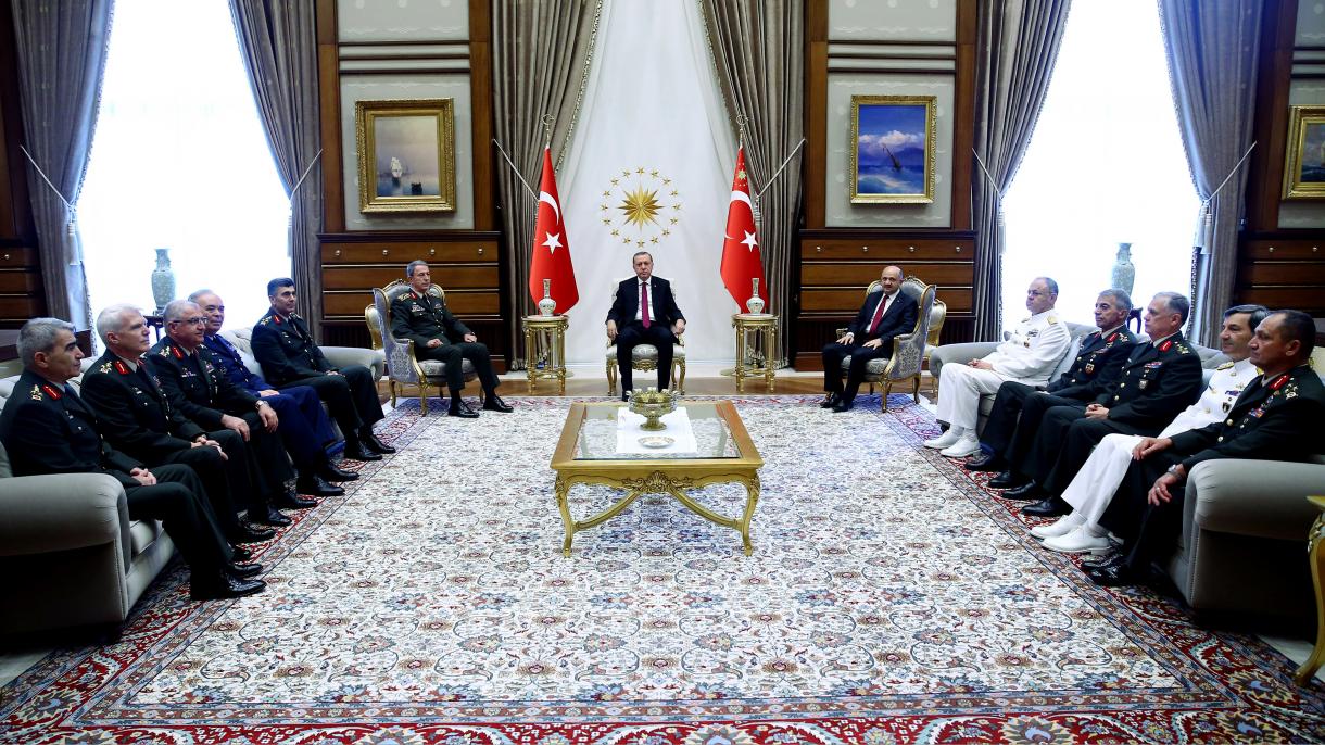 دیدار اردوغان با فرماندهان ارتش ترکیه در کاخ ریاست جمهوری