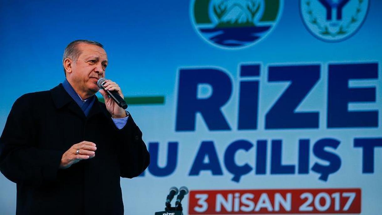 Președintele Erdoğan a vorbit la ceremonia de deschidere din oraşul Rize