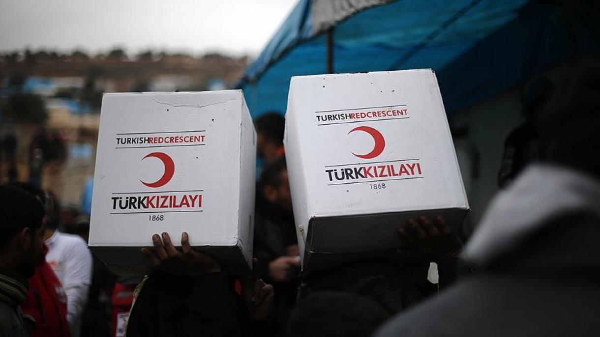 Η Τουρκική Ερυθρά Ημισέληνος διένειμε βοήθεια σε 85 οικογένειες από το Χαλέπι
