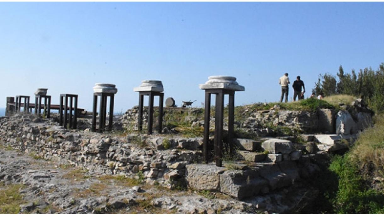 Sai à luz o templo romano de Tieion em Zonguldak
