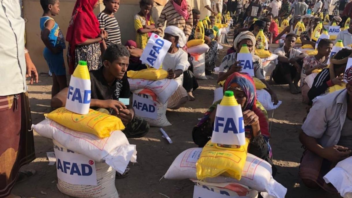 AFAD distribui ajuda no Iêmen
