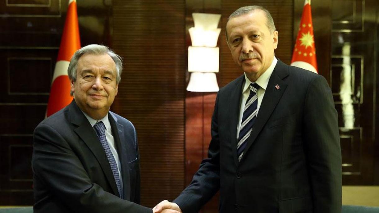 Recep Tayyip Erdogan telefonon egyeztetett Antonio Guterres ENSZ-főtitkárral