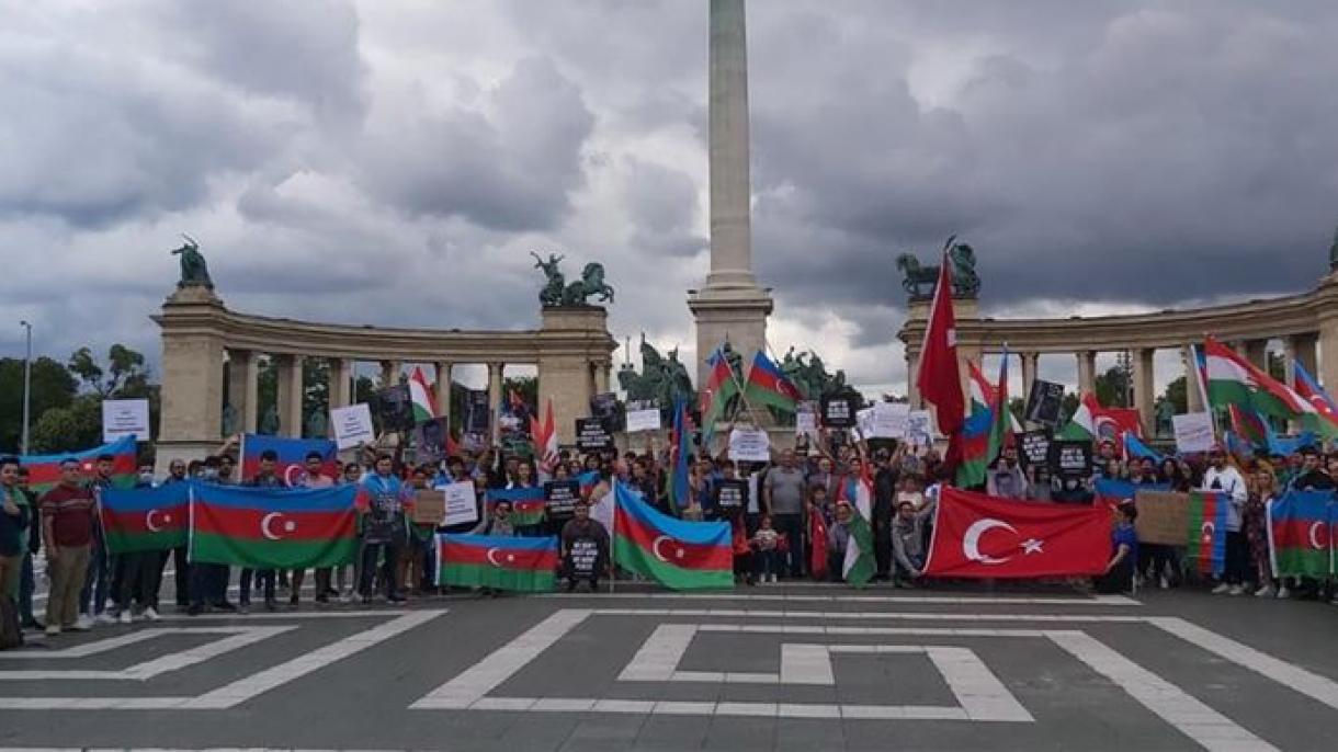 Wengriýada Ermenistanyň, Azerbaýjan-Ermenistan serhedinde guraýan hüjümlerine garşy ýöriş geçirildi