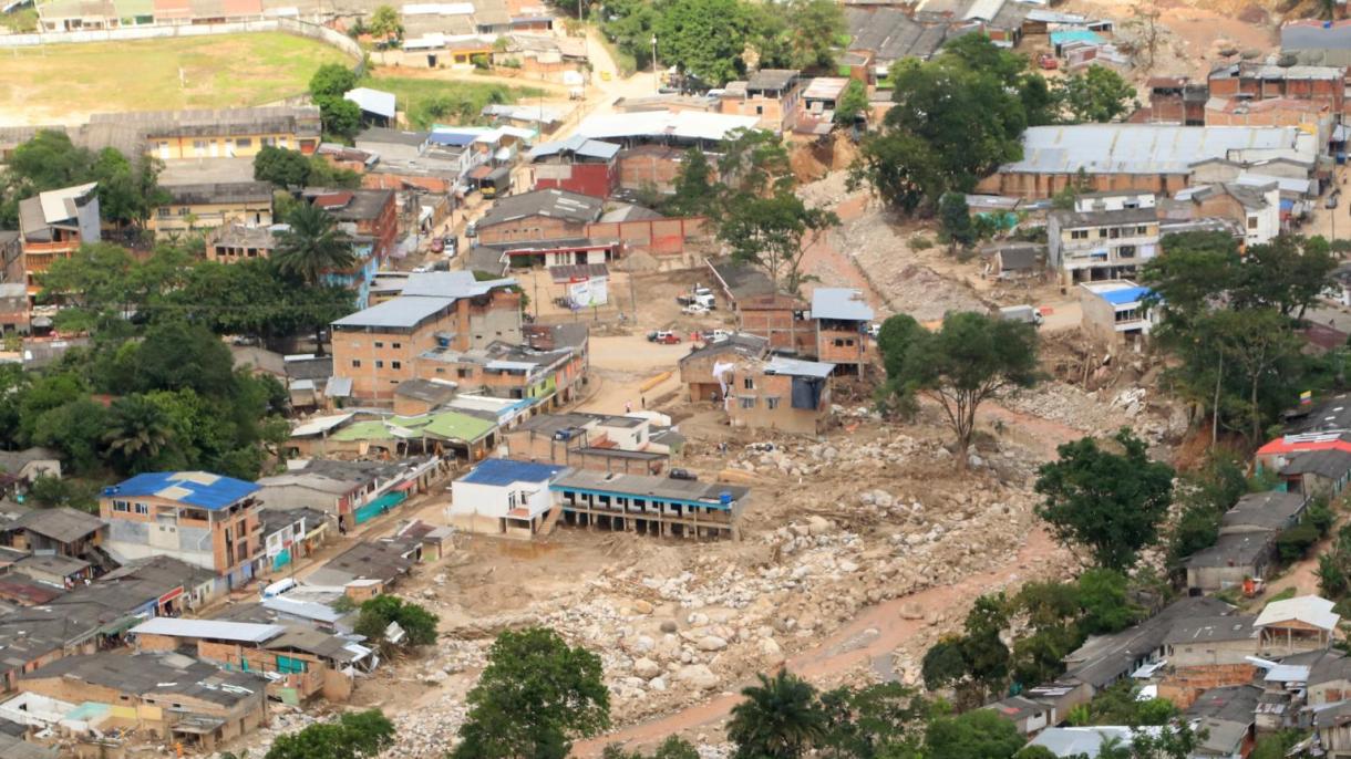 کولمبیا میں سیلاب  کی تباہ کاریاں