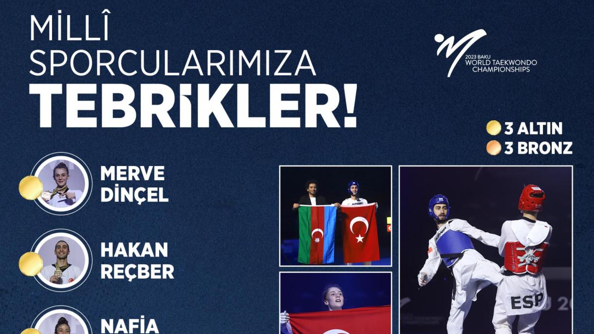 Ərdoğan Bakıda taekvondo üzrə dünya çempionatında medal qazanan milli idmançıları təbrik edib