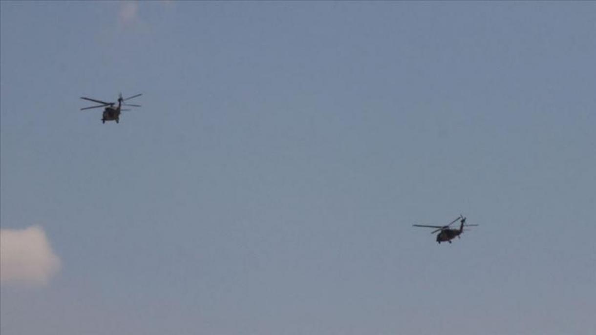 Fərat çayının şərqində birgə helikopter uçuşu