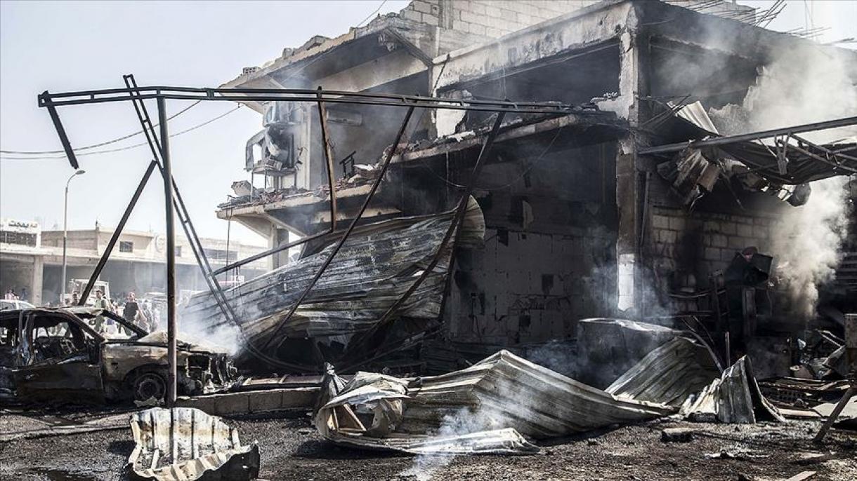 Ataque enfrente del edificio del supuesto orden público de YPG/PKK en Siria