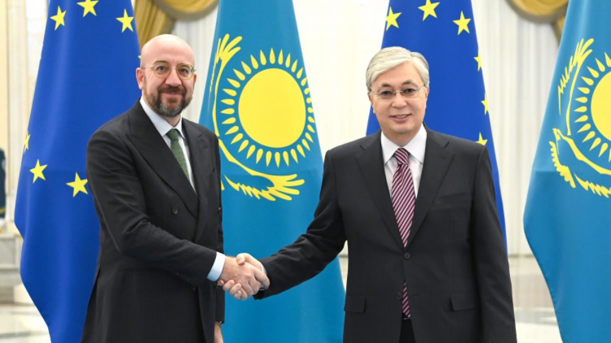 دیدار میشل و توکایف رئیس جمهور قزاقستان