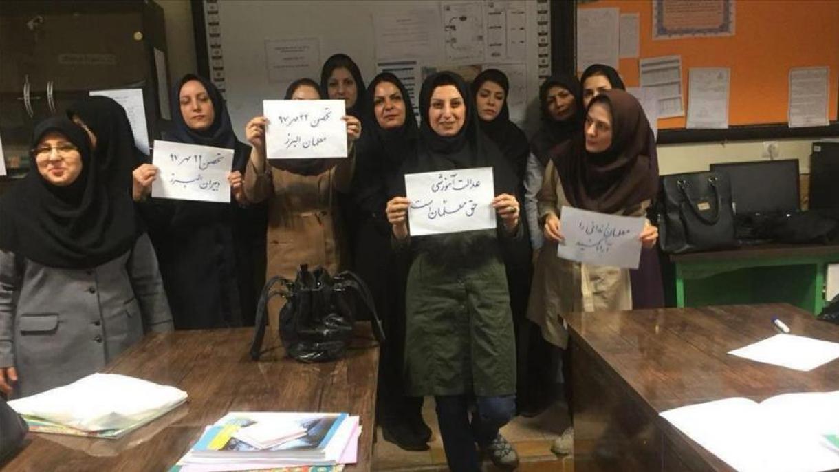 معلمان در شهرهای مختلف ایران تحصن کردند