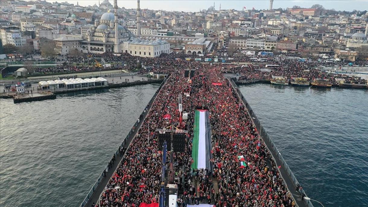 Isztambulban tüntettek palesztinokért