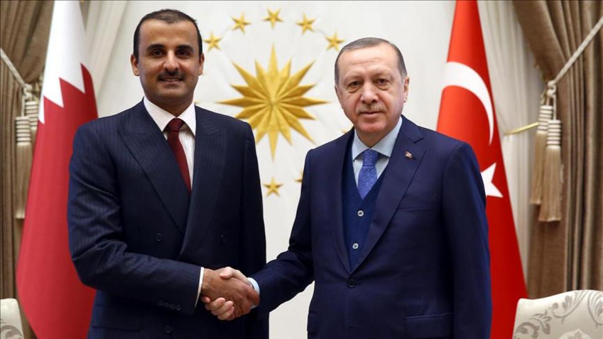 أردۇغان شیخ تمیم بیلن گۆررۆنگ اتدی