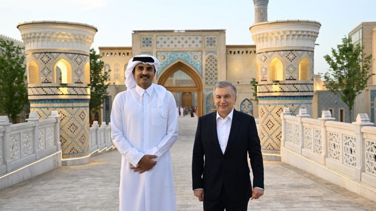 Katar Özbekistan Mirziyayev Şeyh Tamim Semerkant2.jpg