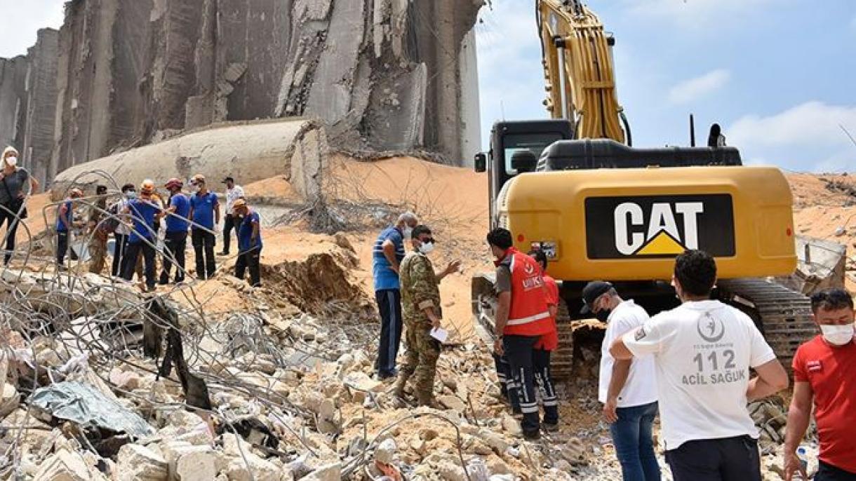 تۈركىيەدىن بارغان قۇتقۇزۇش ئەترىتى بېيرۇت پورتىدىكى خىزمەتلىرىنى داۋاملاشتۇرماقتا