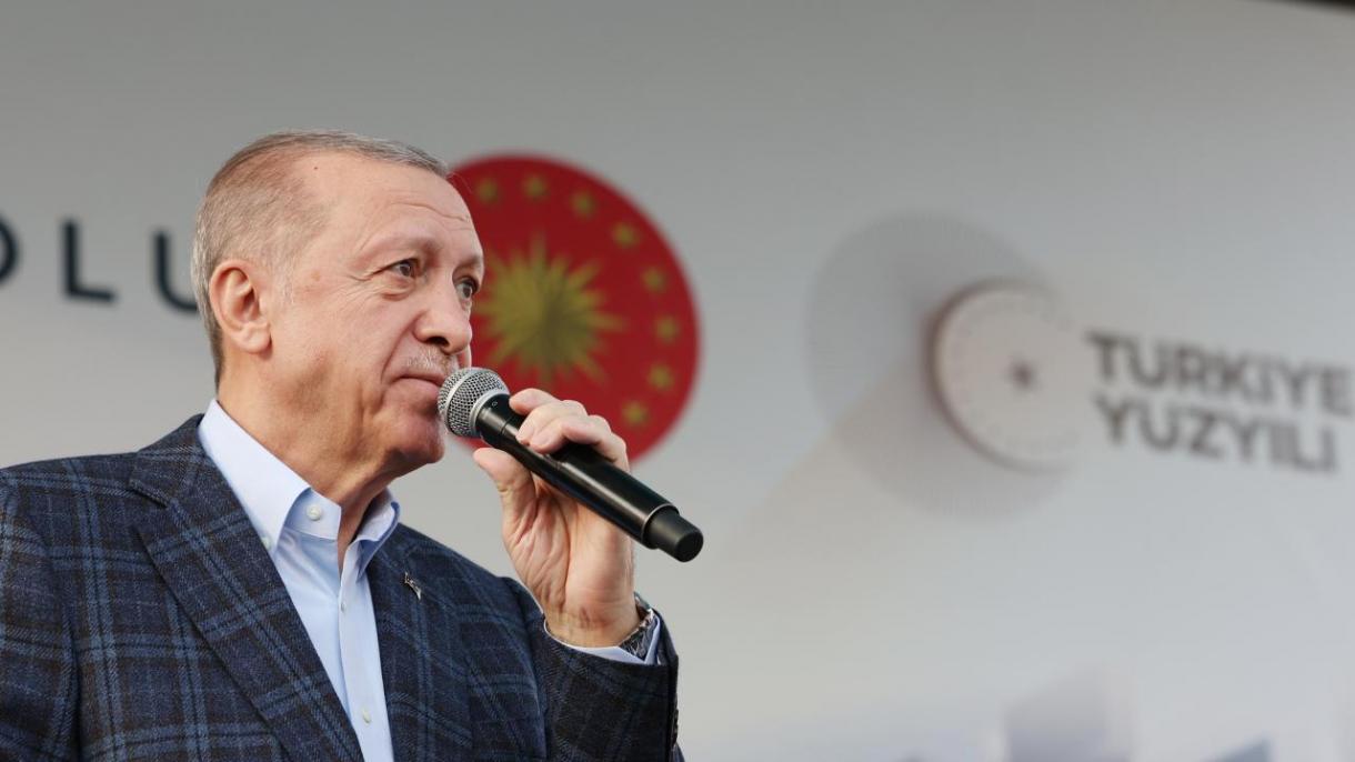 رئیس جمهور ترکیه در مراسم کلنگ زنی و تحویل خانه برای زلزله‌زدگان در شانلی اورفا