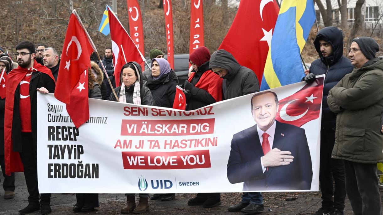 تظاهرات حمایتی از اردوغان در سوئد