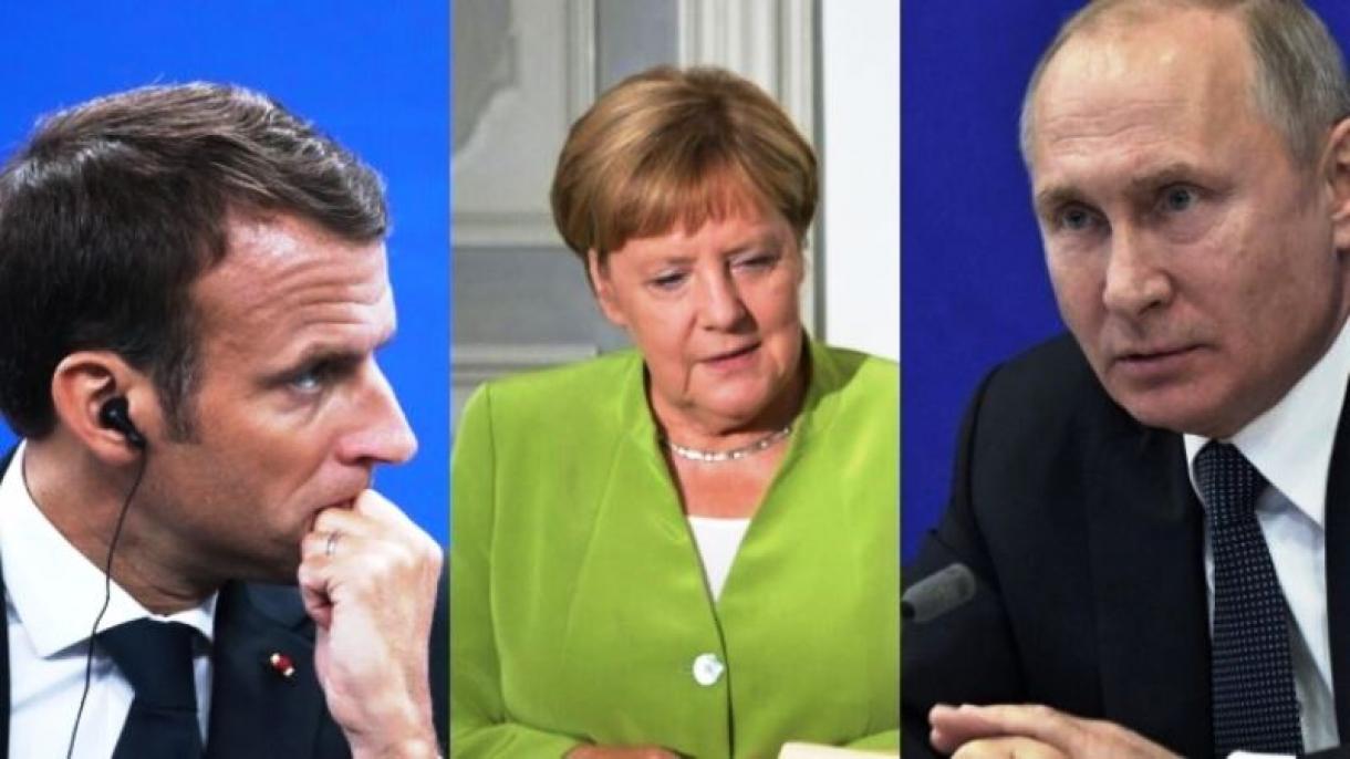 Putin, Merkel və Makron onlayn görüşdülər