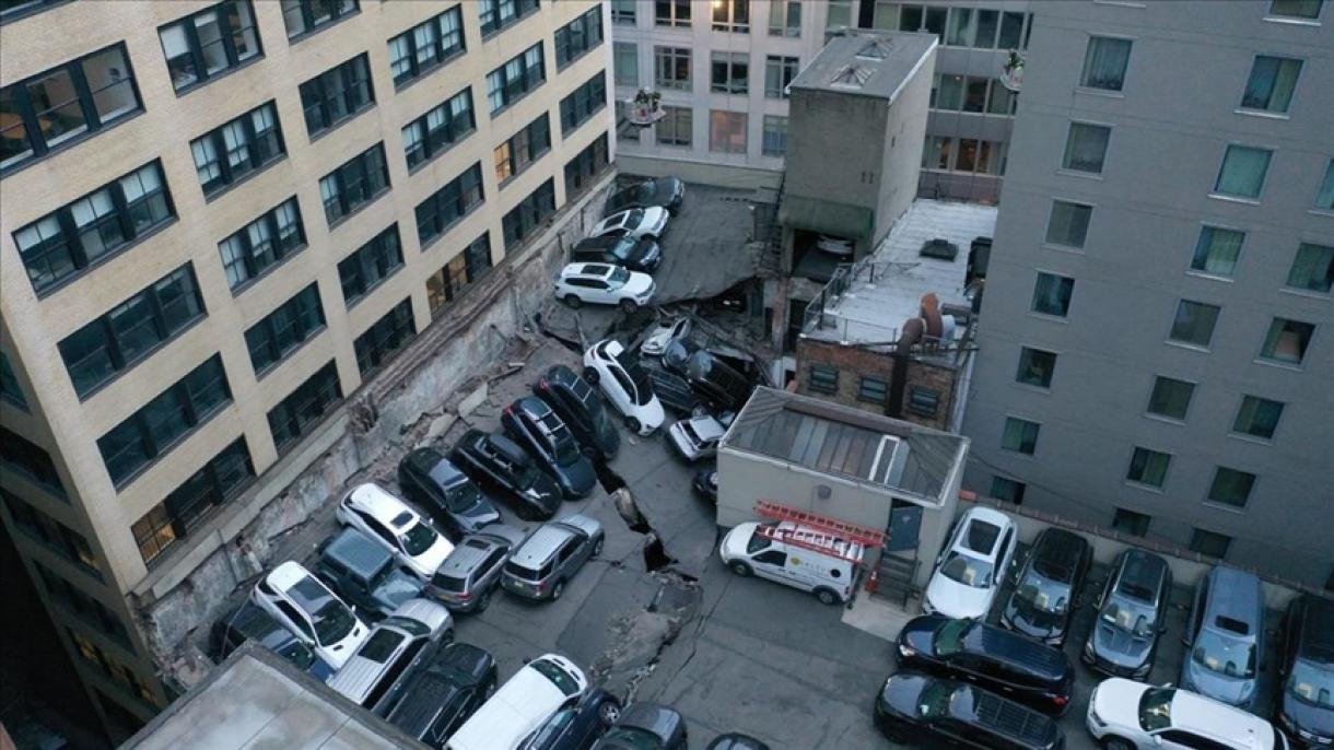 ریزش یک پارکینگ در نیویورک آمریکا؛ یک کشته