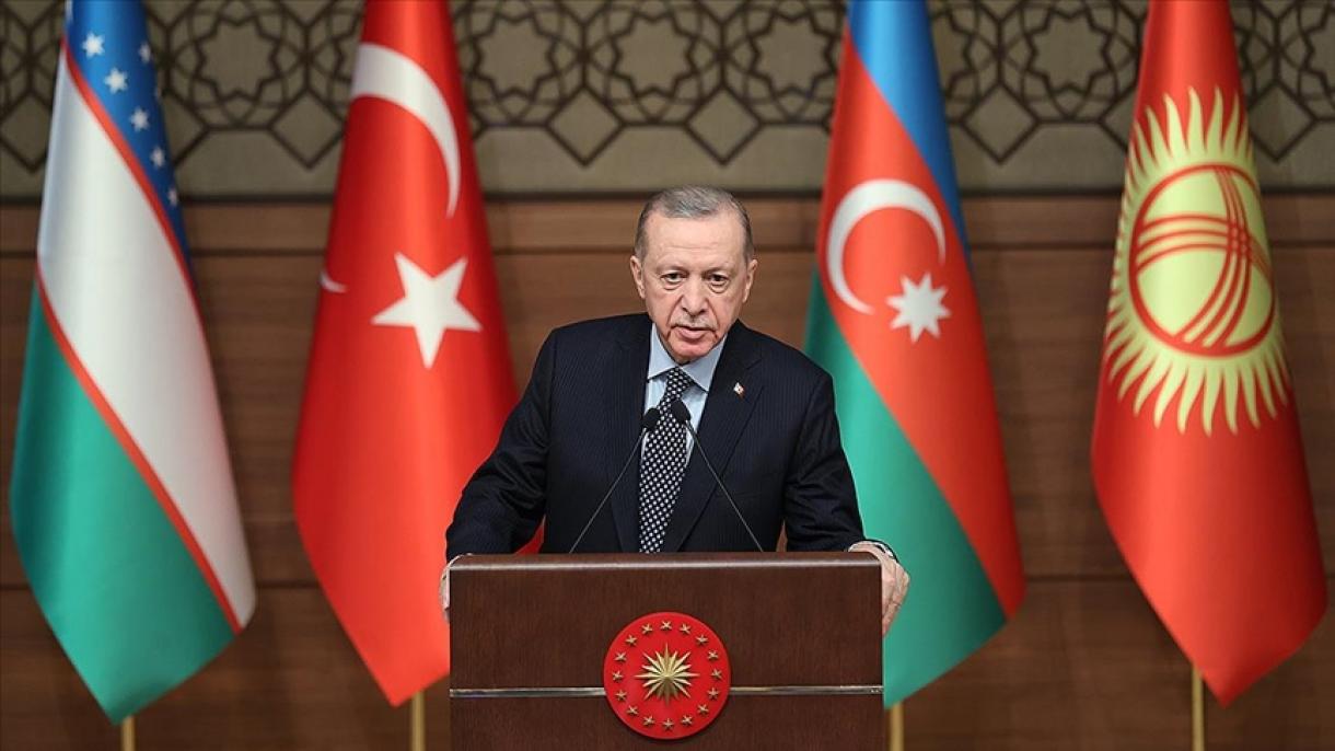 Erdoğan elnök Ankarában nyilatkozott a Türk Államok Szervezetének rendkívüli csúcstalálkozójáról