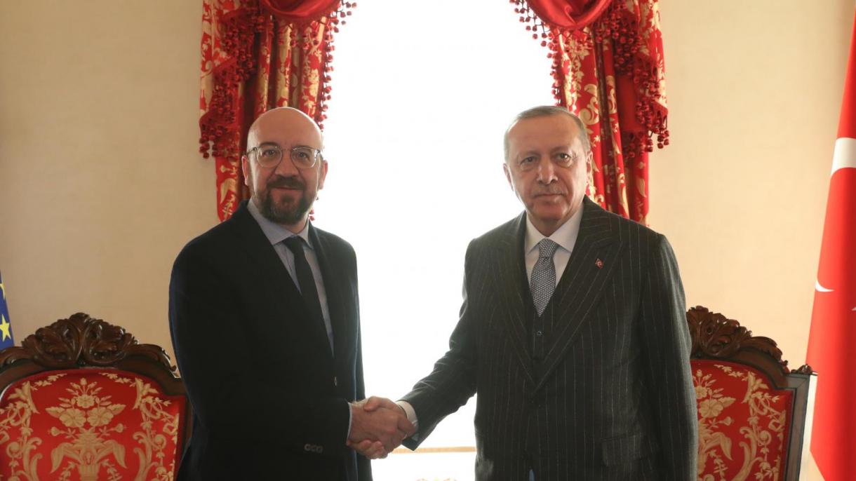 دیدار اردوغان و رئیس شورای اتحادیه اروپا آغاز شد