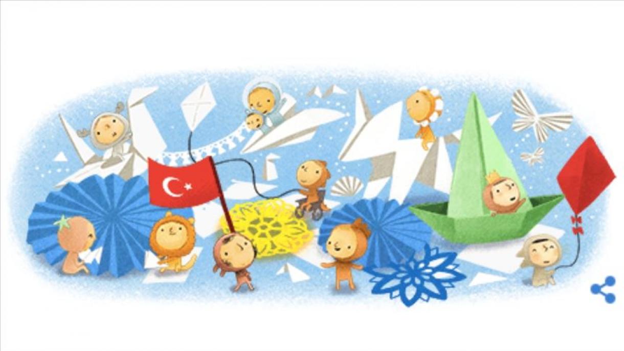 لوگوی ویژه گوگل به مناسبت  23 آوریل روز حاکمیت ملی و عید کودک