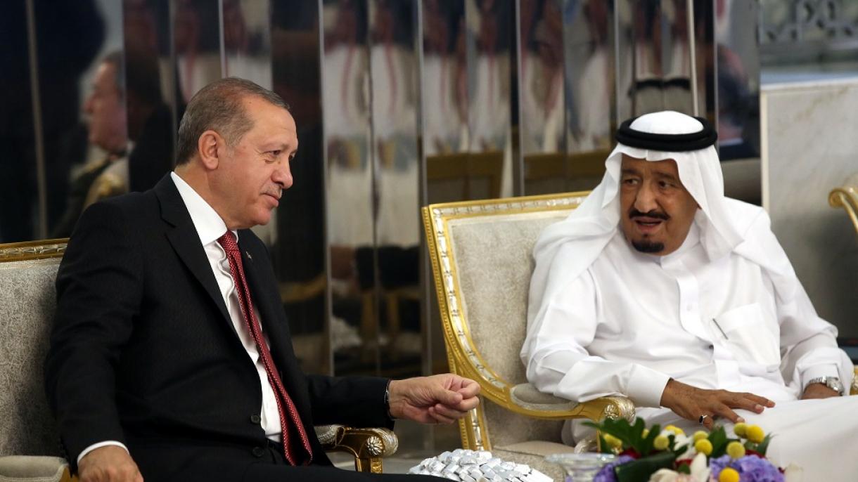 جمهور باشقانی اردوغان سعودی عربیستان کرالی ایله گوروشدو