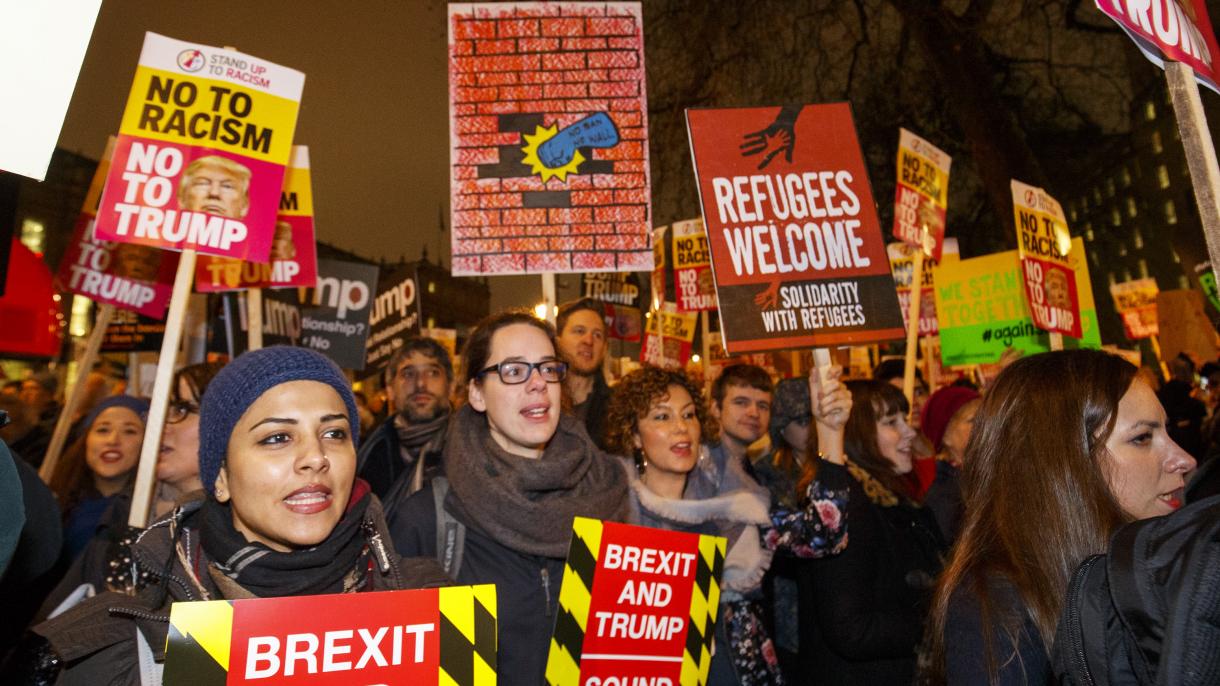 特朗普禁止伊斯兰国家公民入境在英国也遭到抗议