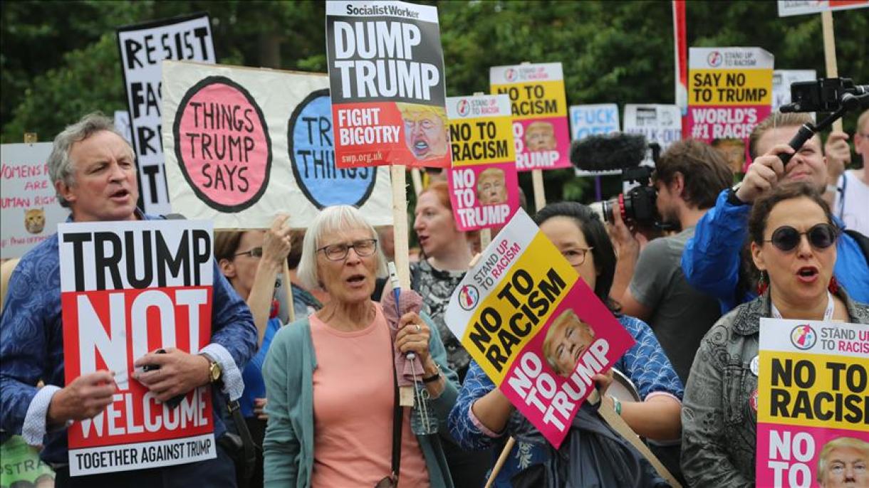 Trump, recibido con protestas masivas en todo Reino Unido