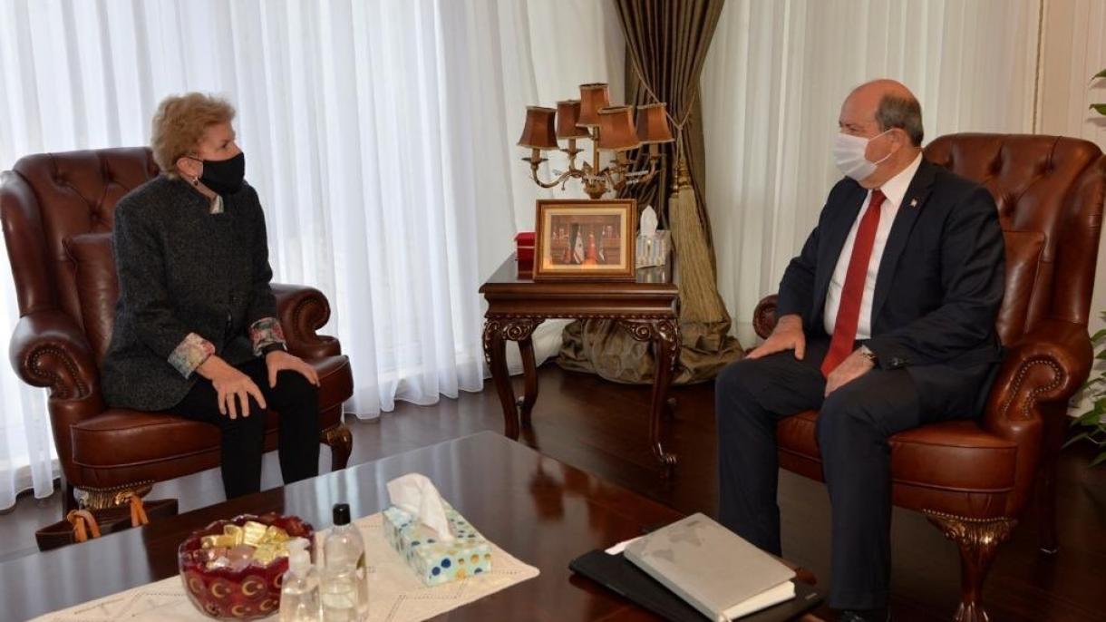 KKTC Cumhurbaşkanı Ersin Tatar BM Jane Holl Lute.jpg
