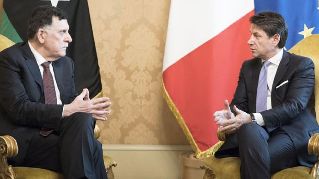 Fayiz es-Serrac azungumza na waziri mkuu wa Italia