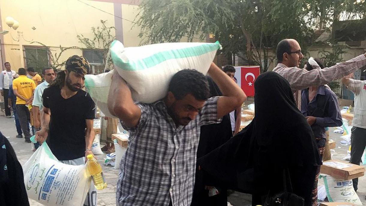 土耳其IHH基金会向也门人民提供粮食援助