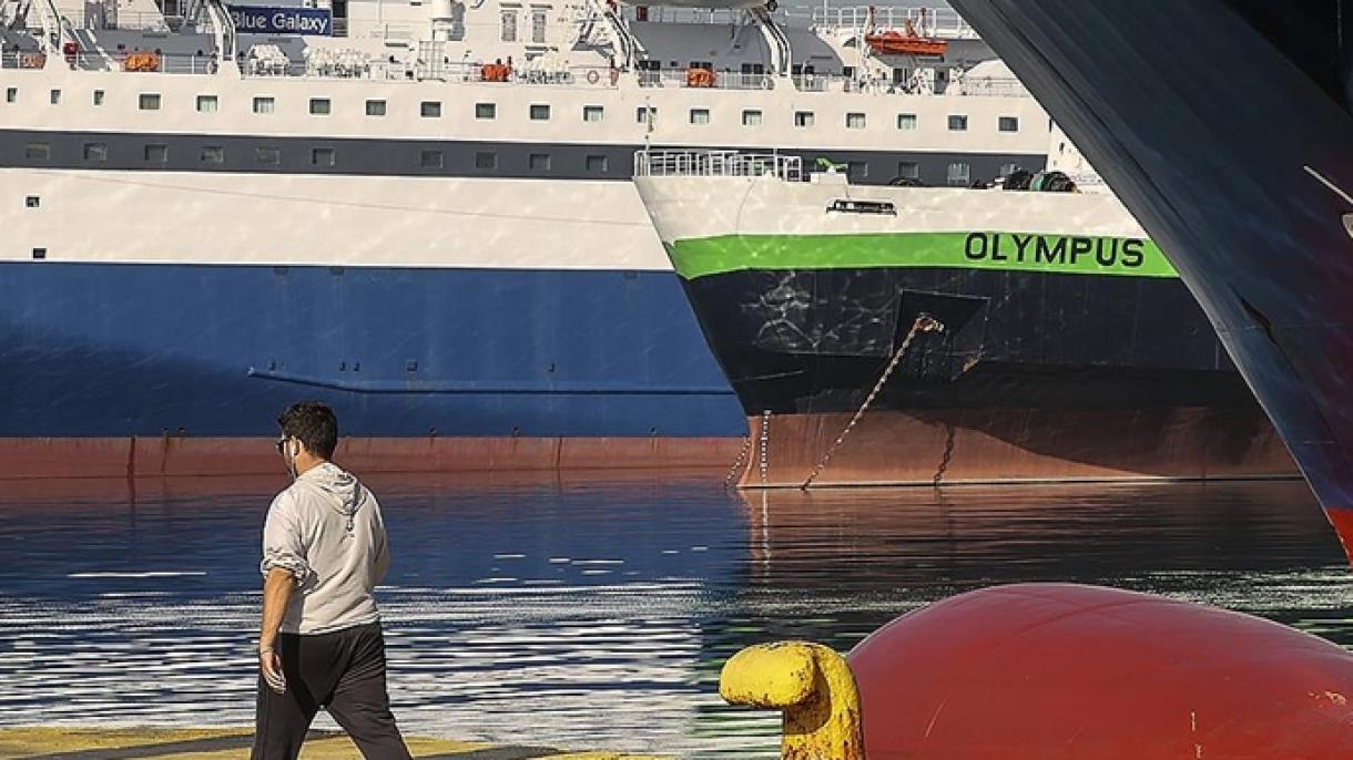 Trabalhadores marítimos em greve na Grécia