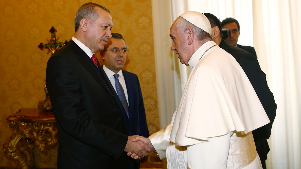 دیدار رئیس جمهوری ترکیه با رهبر کاتولیک های جهان