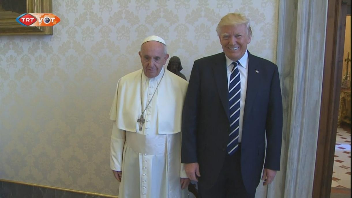 Donald Tramp Vatikanda Papa Francis ilə görüşdü (video)