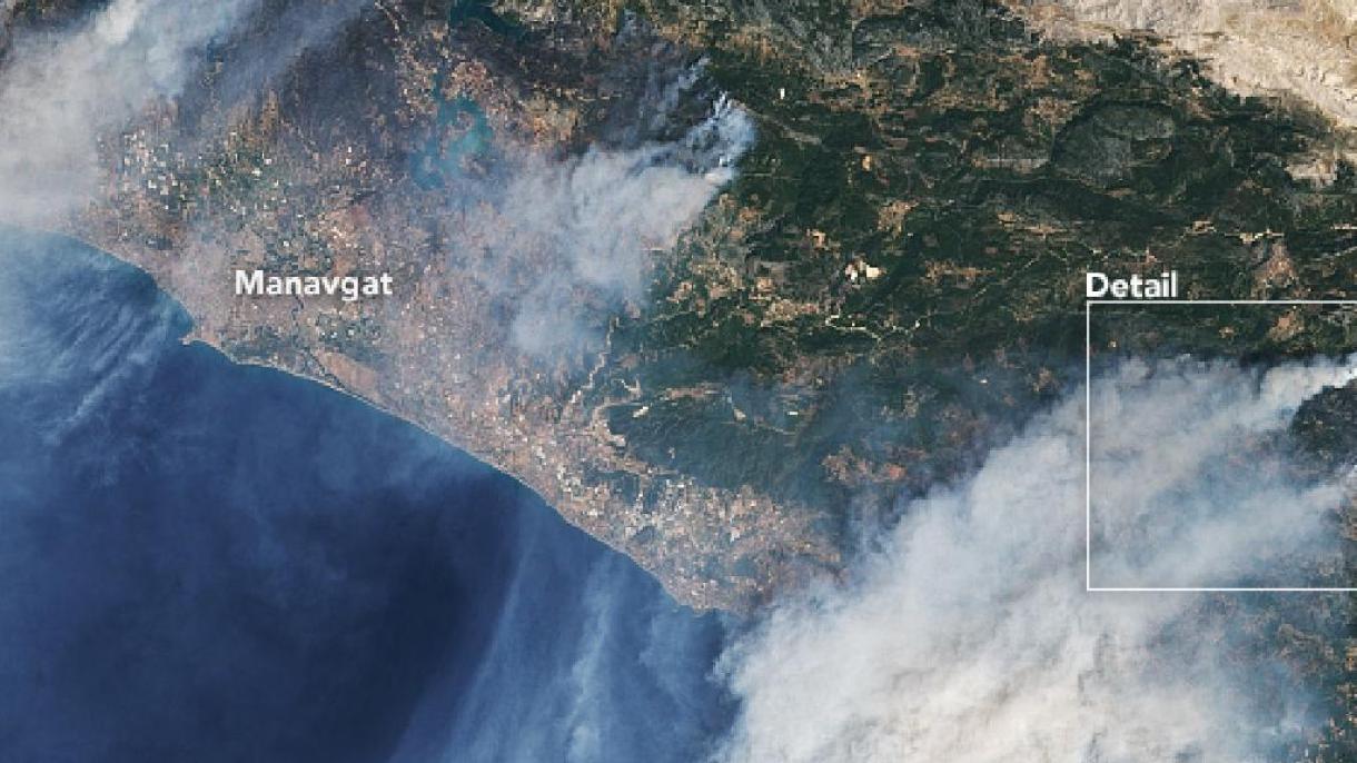 ناسا تصاویر مربوط به آتش سوزی های جنگلی در ترکیه را منتشر کرد