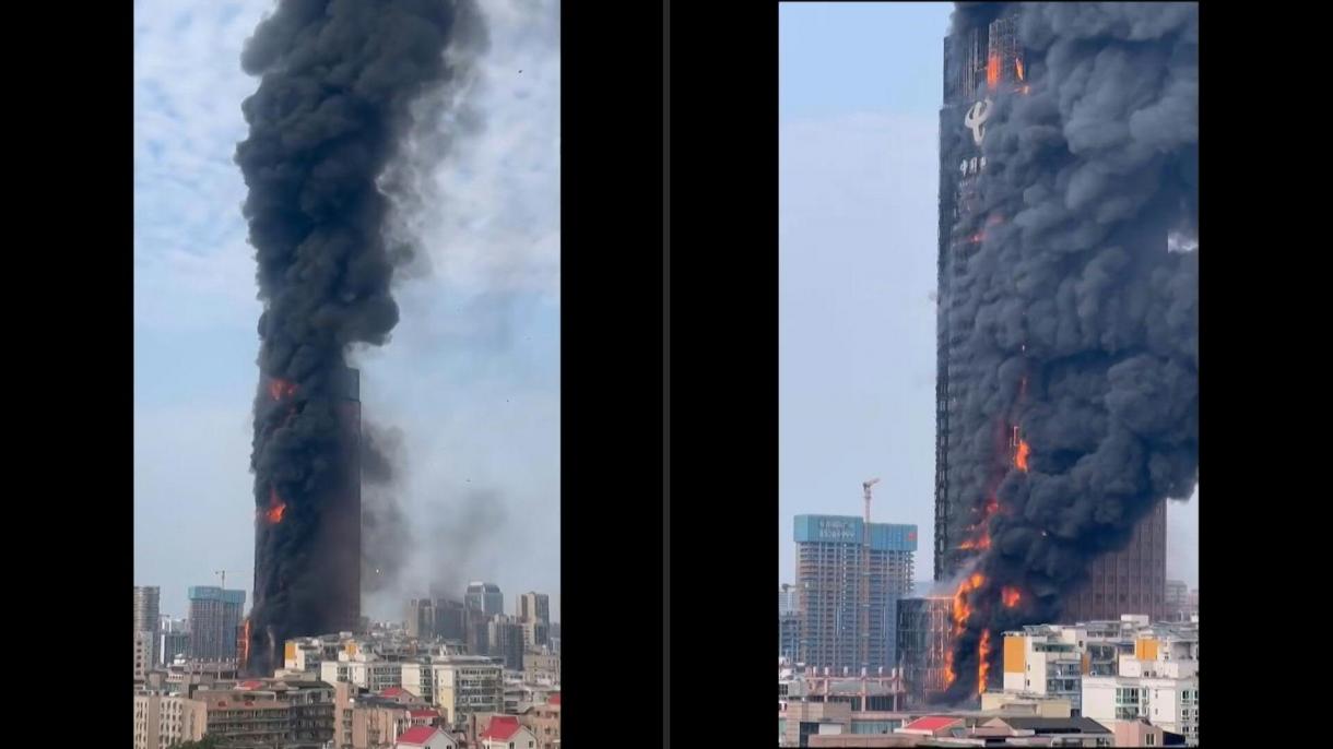 长沙中国电信大楼起火  火势已得到控制