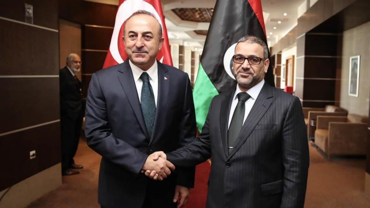 چاووش‌اوغلو با رئیس شورای عالی لیبی در طرابلس دیدار کرد