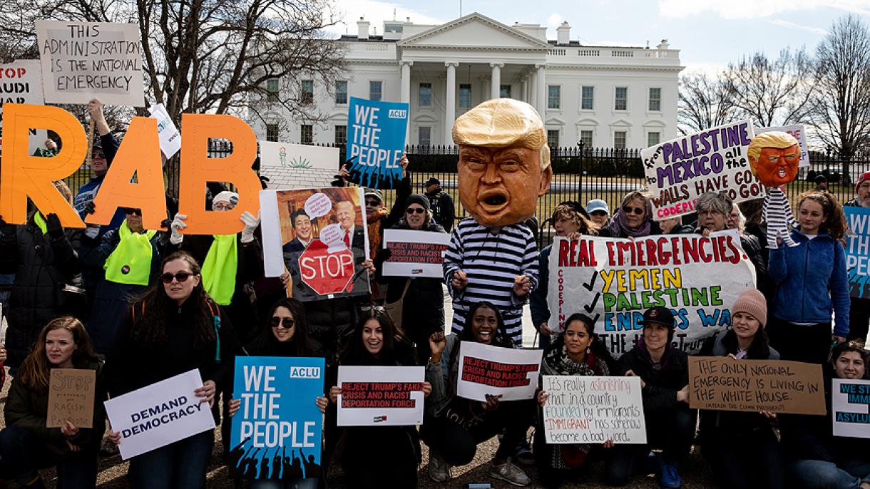 Protestas contra la “emergencia nacional” anunciada por Trump