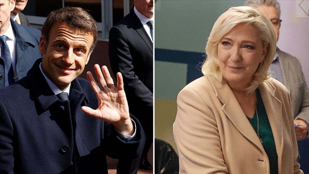 Emmanuel Macron e l'estrema destra Marine Le Pen