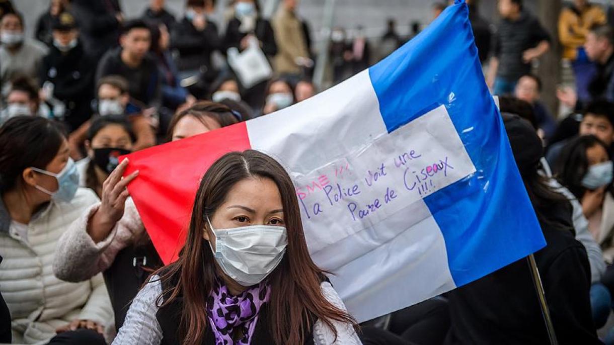 تظاهرات شهروندان چینی‌تبار فرانسه در پاریس ادامه دارد