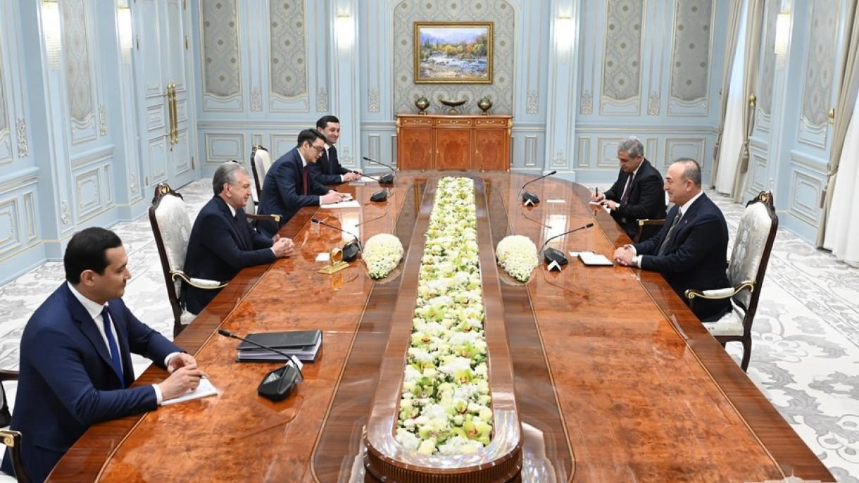 O‘zbekiston prezidenti Shavkat Mirziyoyev Mavlud Chavusho‘g‘lini qabul qildi