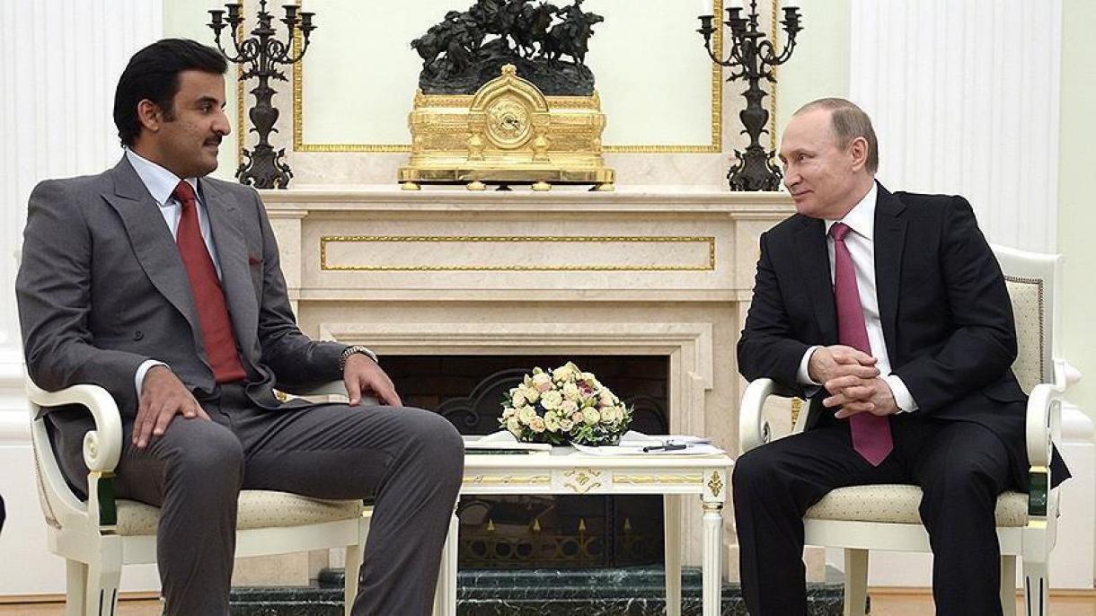 Katar ämire Putin belän telefonnan söyläşkän
